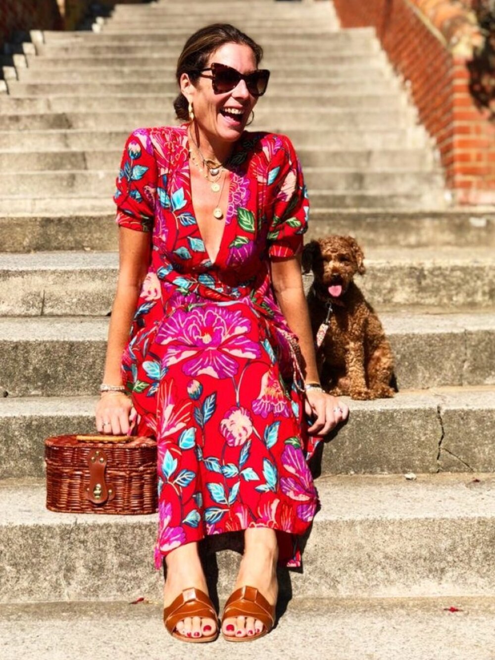 & Other Stories Floral Printed Maxi Dress in Red Multi - Picture 5 of 11